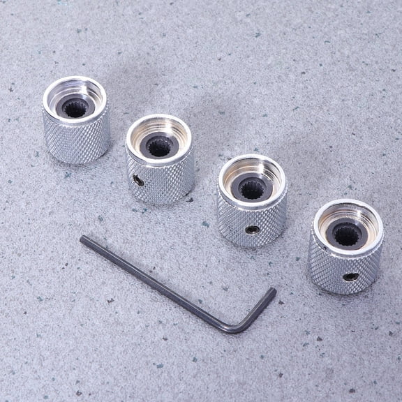 Soimiss 5Pcs Electric Guitar Volume Knob Silver Metal Durable