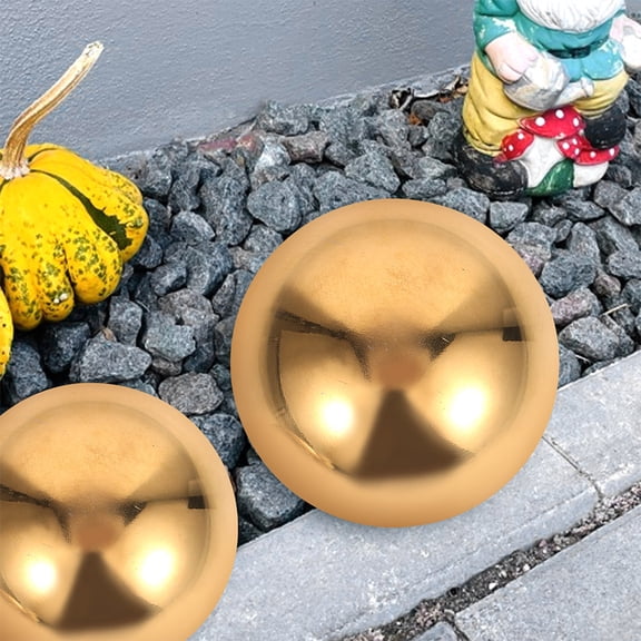 Soimiss 5Pcs Polished Stainless Steel Half Circle Garden Mirror Balls with Elegant Design