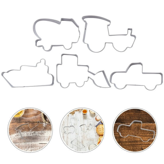 Soimiss 5Pcs Stainless Steel Biscuit Cutters Silver DIY Kitchen Gadget for Baking
