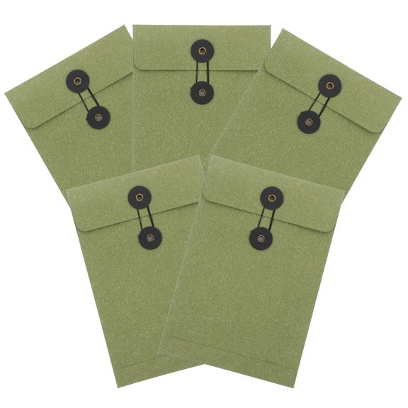 Soimiss Practical Dark Green Stationery Envelopes for Home Storage 5Pcs