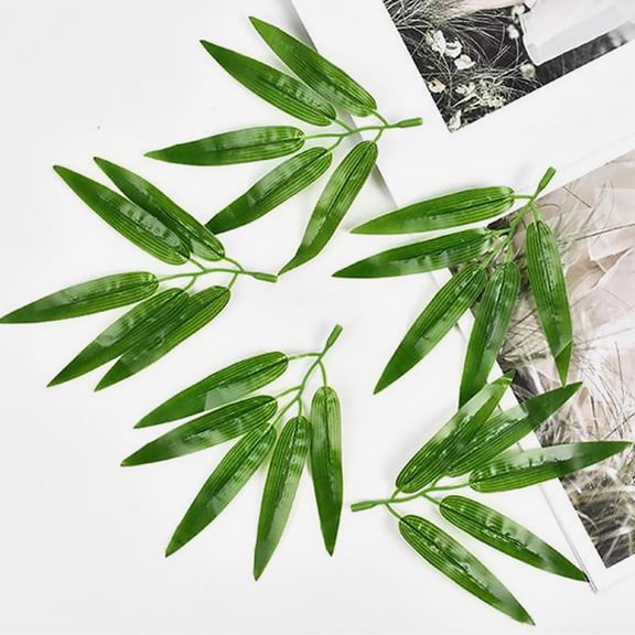 Soimiss Lifelike Artificial Leaves Green for Party Decorations 60Pcs