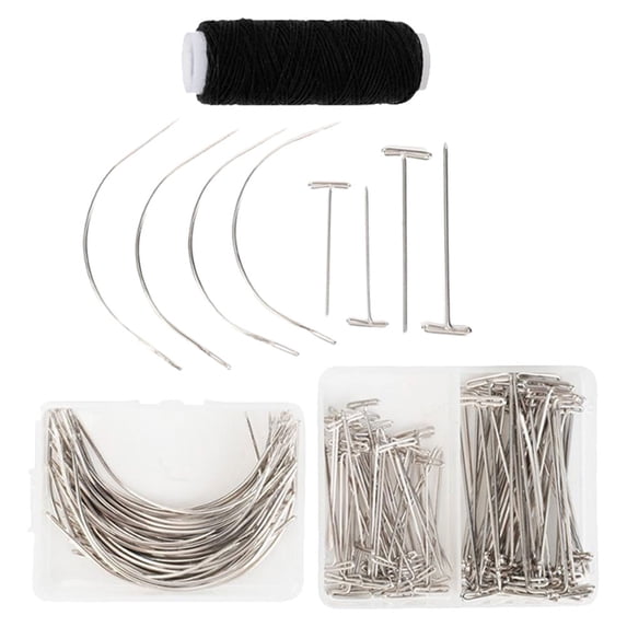 Soimiss 1Set Stainless Steel Wig Needle for Sewing Durable and Portable Silver Pin