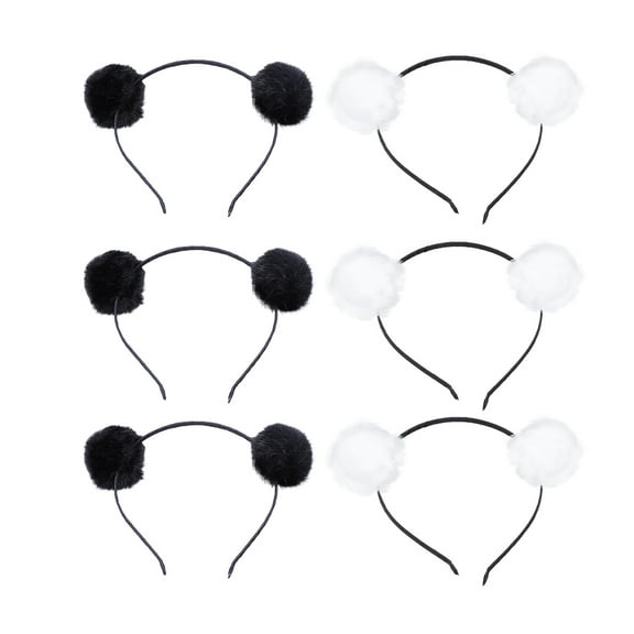 Soimiss Girls Hairbands Pompon Headband Cloth 6PCS Black White