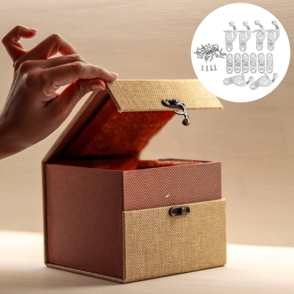 Soimiss Vintage Latch Hook for Jewelry Box, Secure Small Catch, Antique Clasp Lock 6Pcs