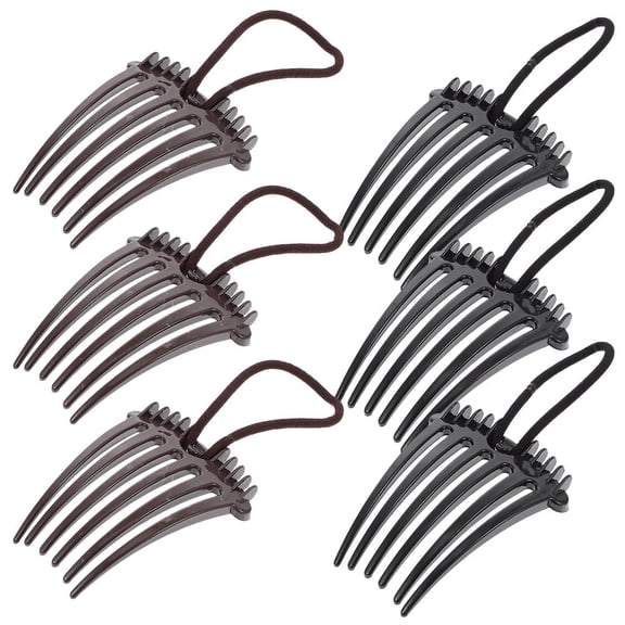 Soimiss 6Pcs Versatile Hair Volume Comb with Elastic Band Plastic Hair Styling Tool for Daily Use