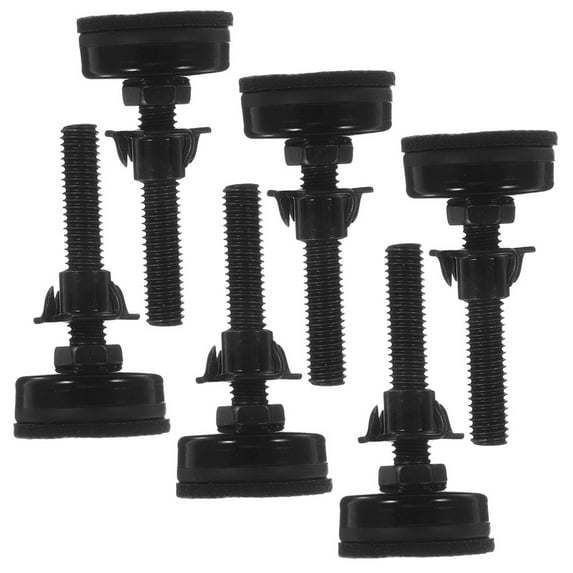 Soimiss 6Pcs Black Adjustable Table Leg Levelers with Felt Pads for Furniture