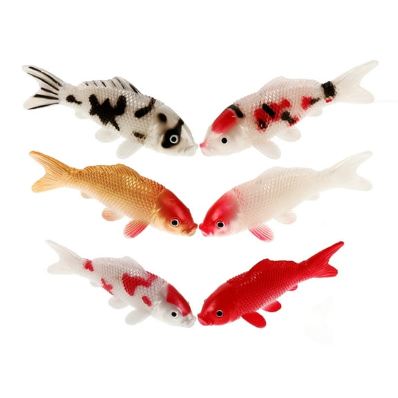 Soimiss 6Set Simulated Fish Figurines in Silver Black for Fish Tank Owners Easy Installation Decor