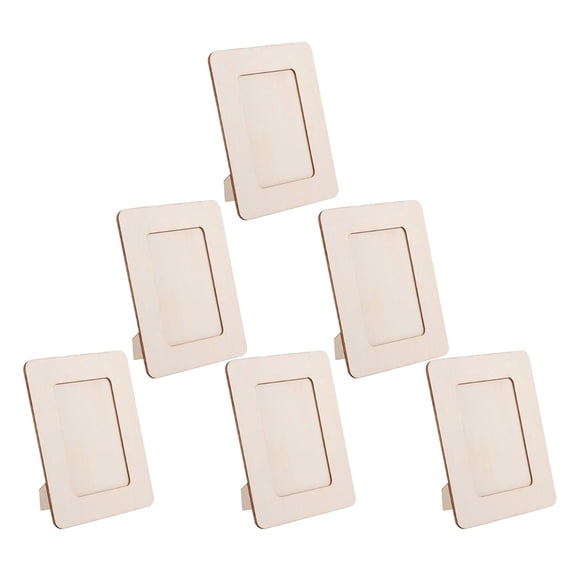 Soimiss 6Pcs Wooden Frames for Crafts with Rectangular Shape for Home Decor Activities