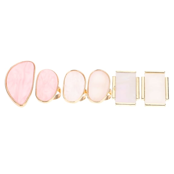 Soimiss 6pcs Nail Color Mixing Wearable Resin Ring Makeup Mixing Trays For Nail Art For Home Salon Professionals