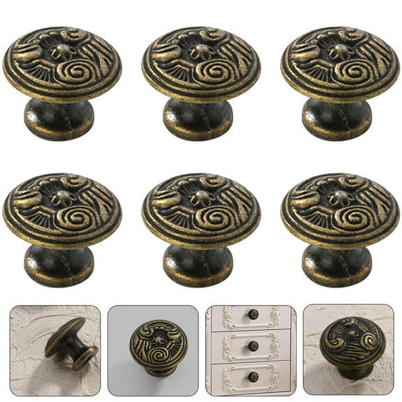 Soimiss 6pcs Replacement Furniture Knob Zinc Alloy Brass Finish Wardrobes Restoration Projects
