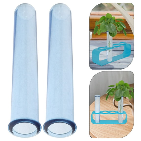 Soimiss 6Pcs Blue Propagation Tubes for Plants Clear Plastic Flower Vases