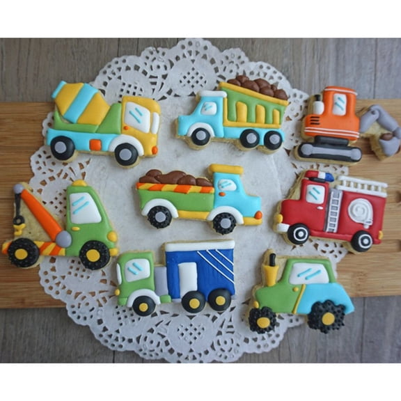 Soimiss 8PCS Biscuit Stamp Car Shape Silver Kitchen Tool for DIY Lovers Baking