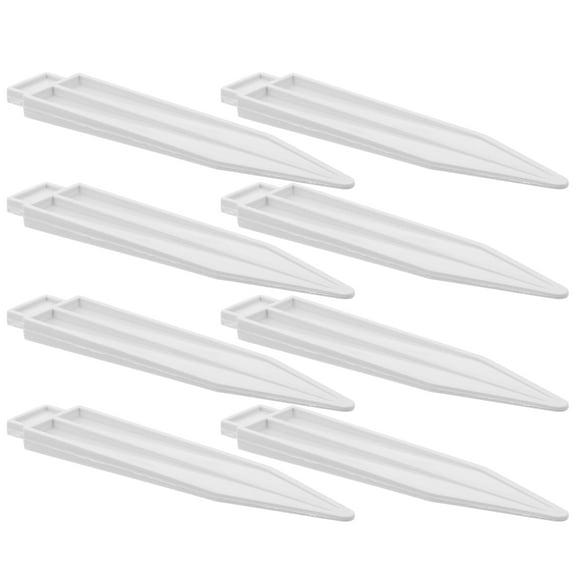 Soimiss 8Pcs Plastic Fence Plug Kit White Stable Fence Stand Support for Garden Decoration