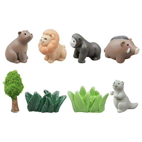 Soimiss 8Pcs Dollhouse Miniature Accessories for Children's Creativity Development Multi Tiny Animals Figurines