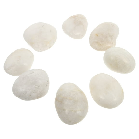 Soimiss 8Pcs Hand-Painted White Stones Perfect for DIY Rock Painting and Craft Projects