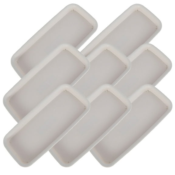 Soimiss Rectangular Planter Tray White Plastic for Indoor Plants Water Drainage 8Pcs