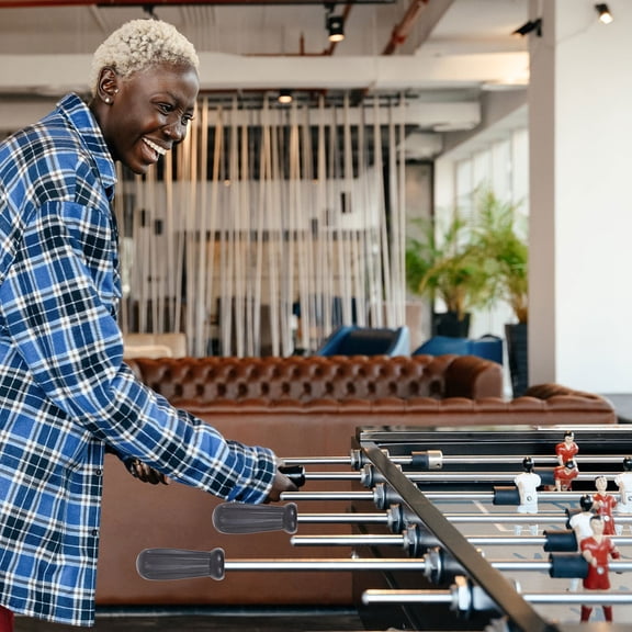 Soimiss 8Pcs Plastic Foosball Replacement Handles Black with Smooth Surface for Football Tables