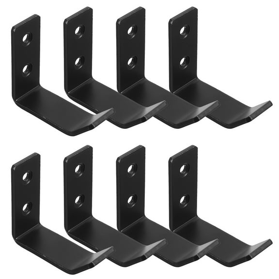 Soimiss 8Pcs Utility Hooks Jack Stand Wall Mount Brackets Stainless Steel Black Heavy Duty Support