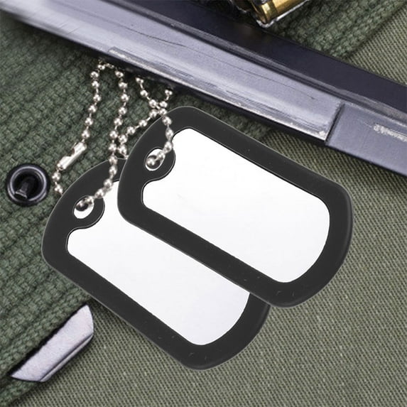 Soimiss 8pcs Black Dog Identification Tags Silicone for Military Style