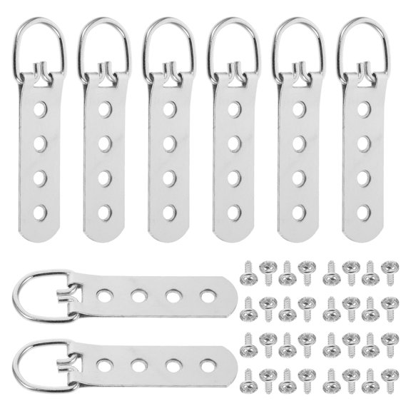 Soimiss D-Ring Picture Hangers with Screws Heavy Duty Plated Silver Metal 8Pcs