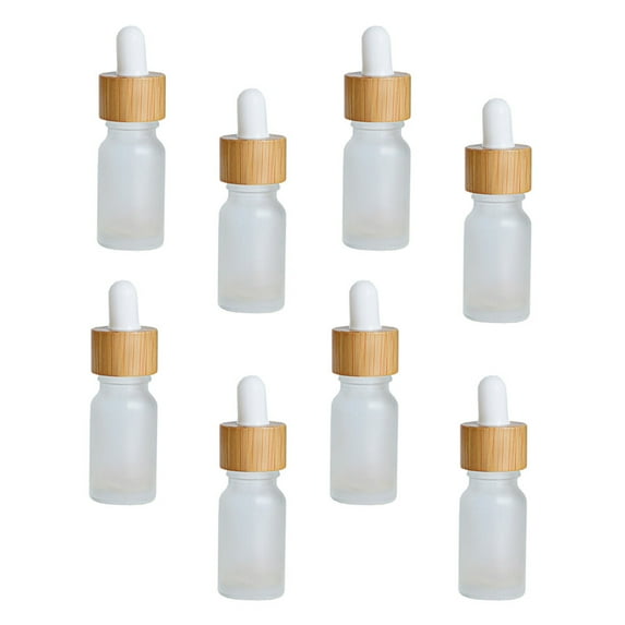 Soimiss 8Pcs Glass Essential Oil Container Transparent Refillable Dispense Bottle for Liquids