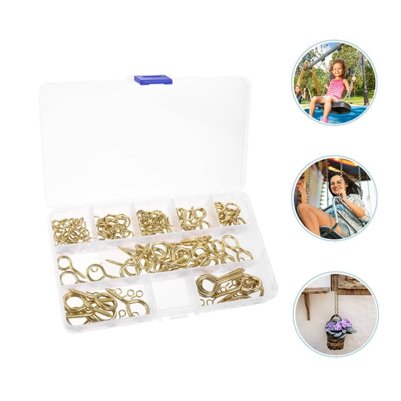 Soimiss 90Pcs Ceiling Screw Hooks Transparent Alloy Self Tapping Durable Design
