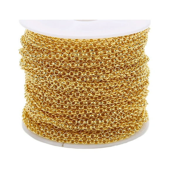 Soimiss Alien Shaped Chain Spool for Jewelry Making Golden Iron DIY Craft Supplies Lightweight 2mm