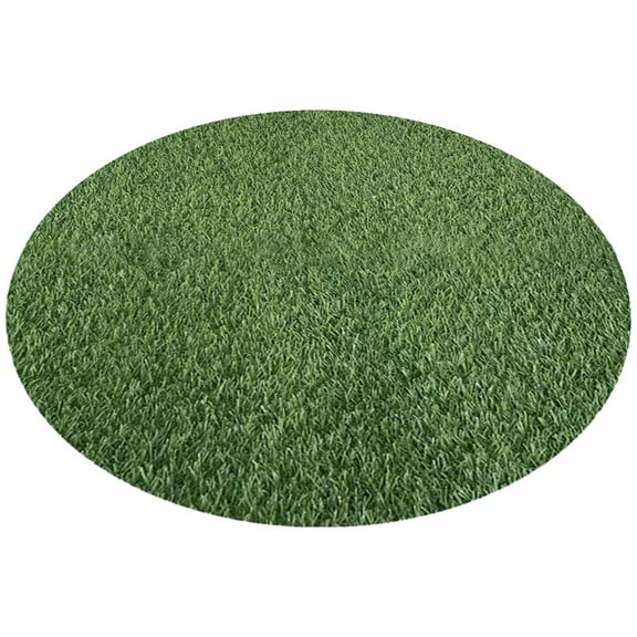 Soimiss Fake Grass Pad Artificial Grass Mat Green Round 1Pack