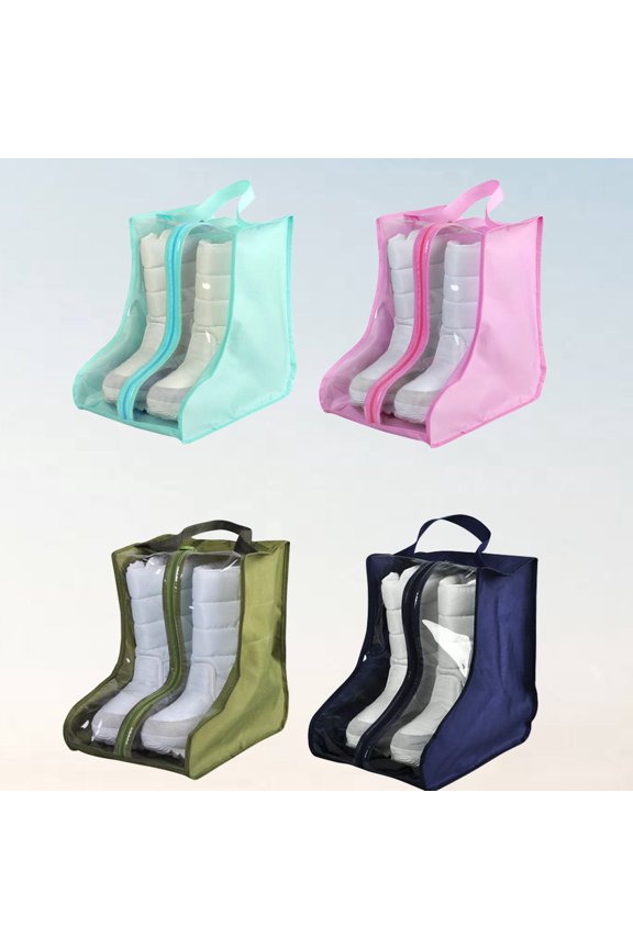 4Pcs Multipurpose Shoes Storage Bags Cloth PVC Material Transparent Window Design