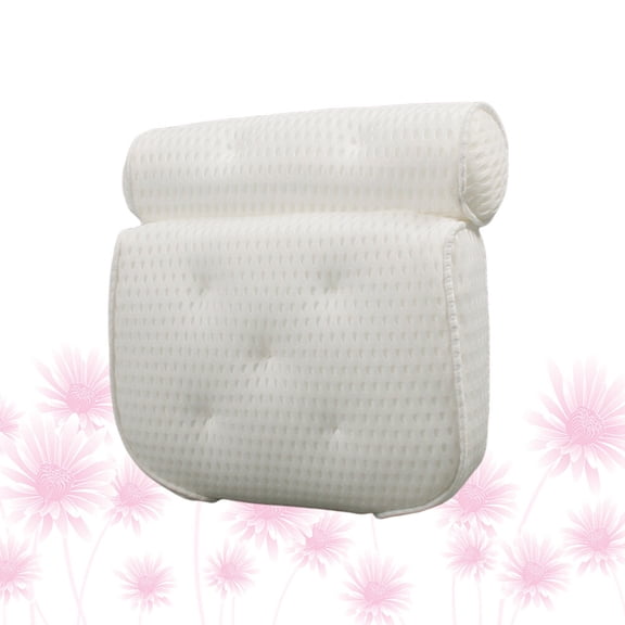 Soimiss Bath Pillow Cushion Head Neck Rest Pillow White 1Set