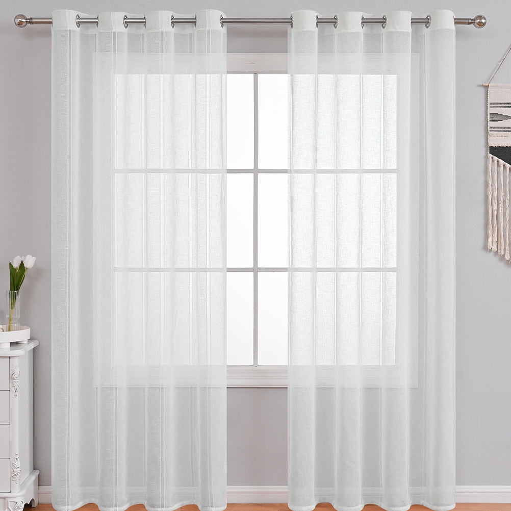Soimiss Bedroom Curtains White Polyester Space Division Ventilated ...