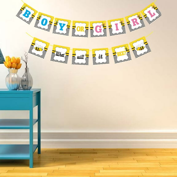 Soimiss Baby Shower Decorations Yellow Banner Paper 1 Set Party Decoration Atmosphere Enhancement