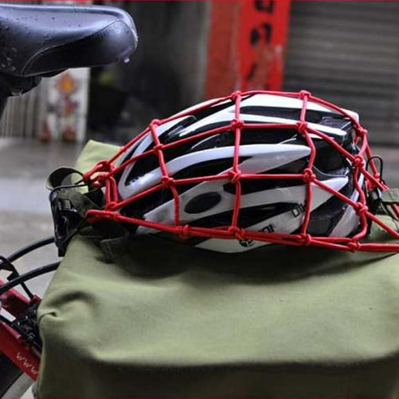 Soimiss Bike Cargo Net Luggage Net Red Metal For Bicycle Rear Rack 1Set