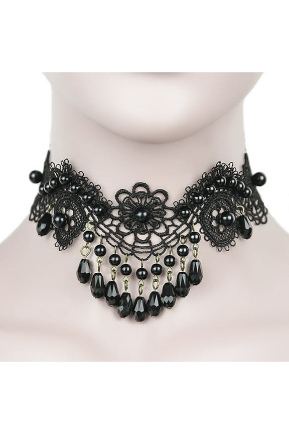Black Jewelry Vintage Crystal Necklace for Women 1Pcs Decoration Graduation
