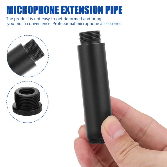 Soimiss 1Set Black Aluminum Mic Stand Extension Rod with Screw for Universal Mic Stand