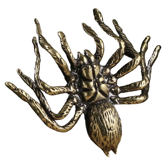 Soimiss Creative Brass Spider Sculpture for Tabletop Desktop Display