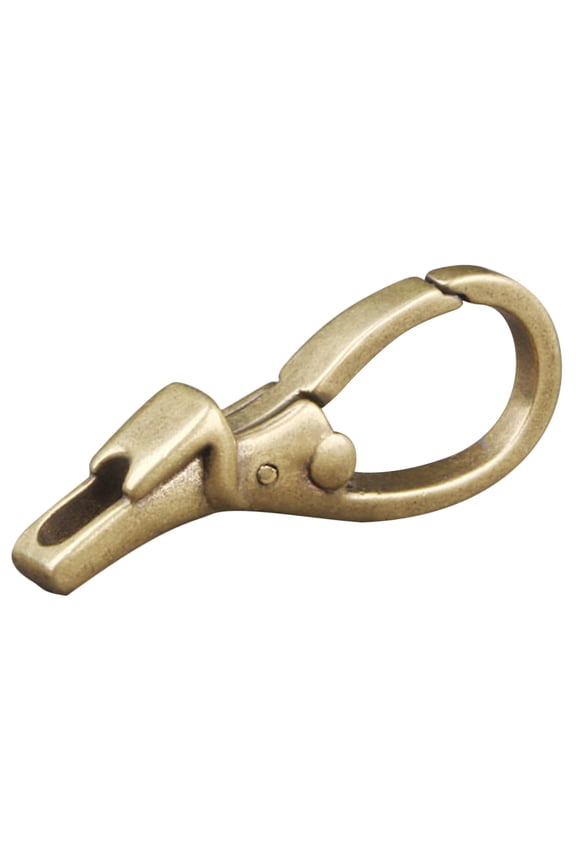 Brass Vintage Keychain Hook Retro Key for Bag Decoration Golden 1Set