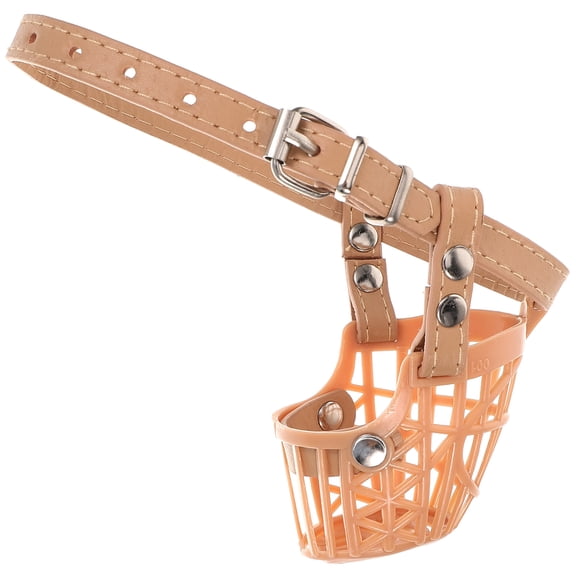 Soimiss Breathable Basket Muzzles Dog Muzzle Brown Plastic 1Set for