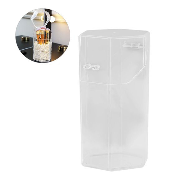 Soimiss Cosmetic Tool Holder Transparent Makeup Brush Organizer for Small Space Storage