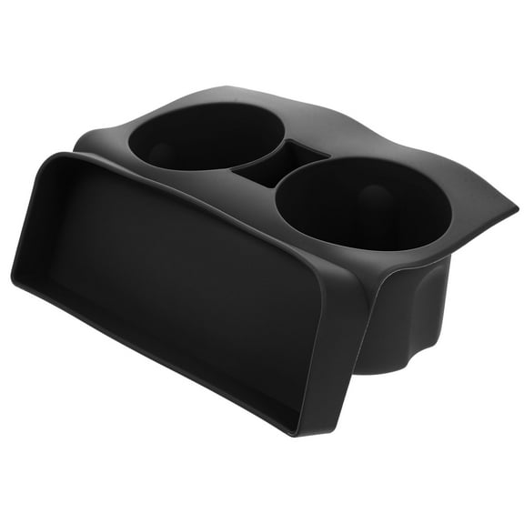 Soimiss Auto Storage Tray with Black Silicone Cup Holder for Enhanced Car Interior Space