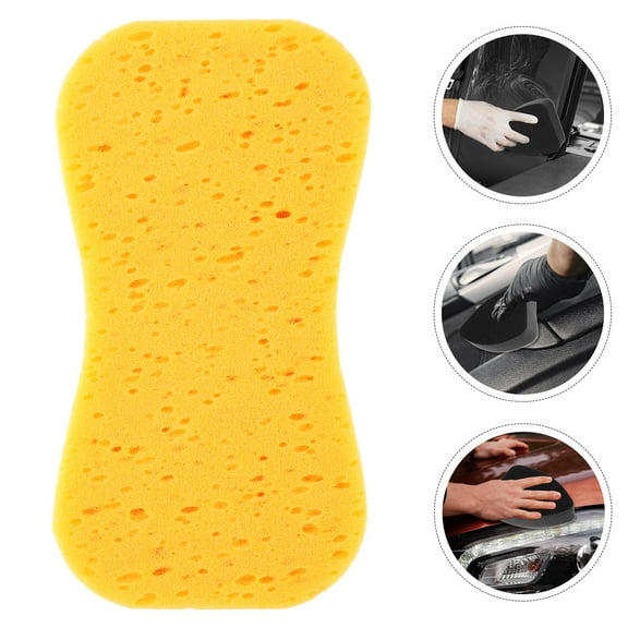 Soimiss Car Window Sponge Car Sponges Yellow Water Absorption Glass 1Set