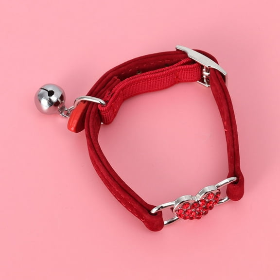 Soimiss Valentine Pet Collar Adjustable Polyester Red 1Set