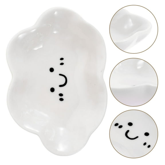 Soimiss Ceramic Dipping Bowls White Cloud Shaped Dishwasher Safe