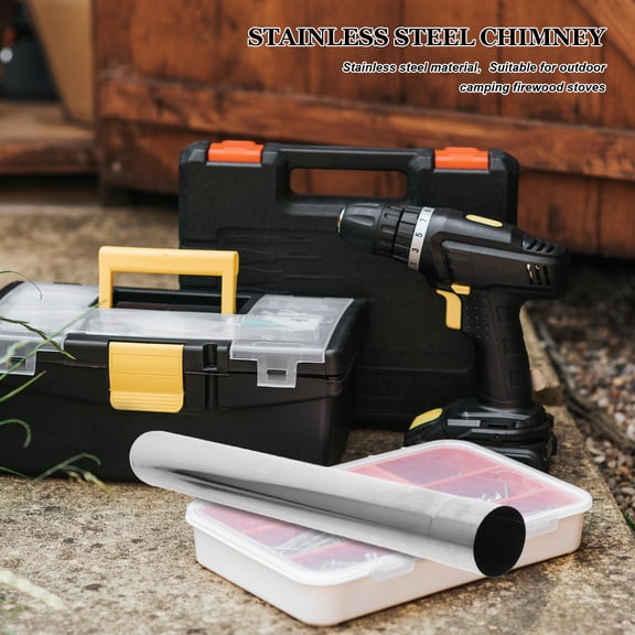 Soimiss Stainless Steel Wood Stove Pipe for Camping Chimney Flue Extension with Reliable Exhaust and Easy Maintenance