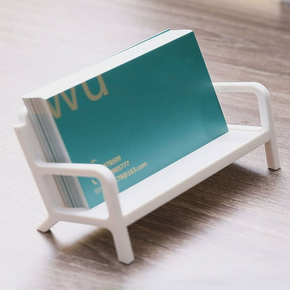 Soimiss Modern White Business Cards Stand for Office Desktop with Stylish Design and Practical Use