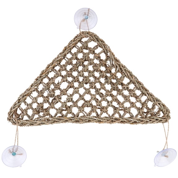 Soimiss Reptile Hammock Brown Breathable Mesh with Suction Cup and Metal Ring Durable Climbing Net for Lizards