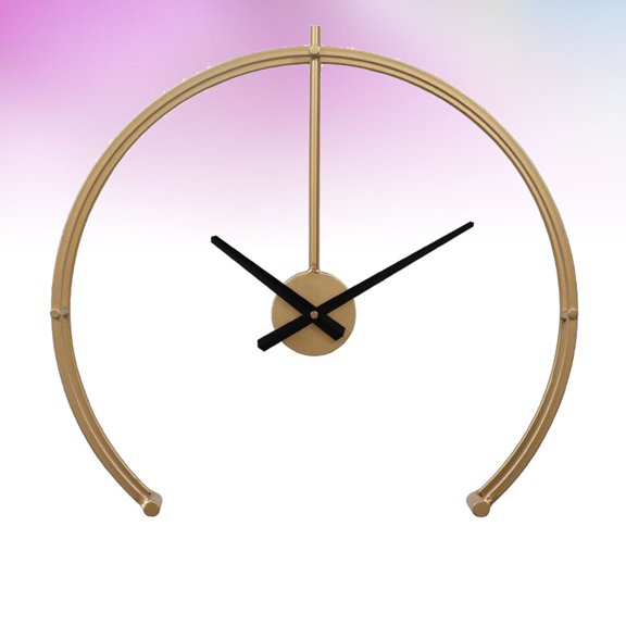 Soimiss Simple Retro Wall Clock in Golden Metal for Home Bar and Office Decoration