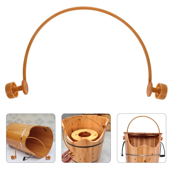 Soimiss Plastic Foot Basin Towel Bar Khaki Color Stable Design for Steam Room Use
