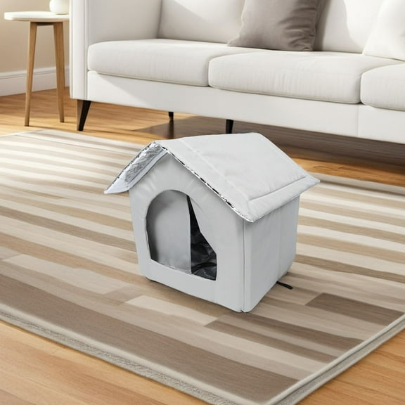 Soimiss Cooling Cat Hideout House With Heat Insulation Light Grey 1Pack Perfect For Indoor Use