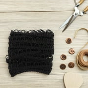 Soimiss Durable Black Elastic Lace Trim Ribbon with Decorative Buttonhole Loops
